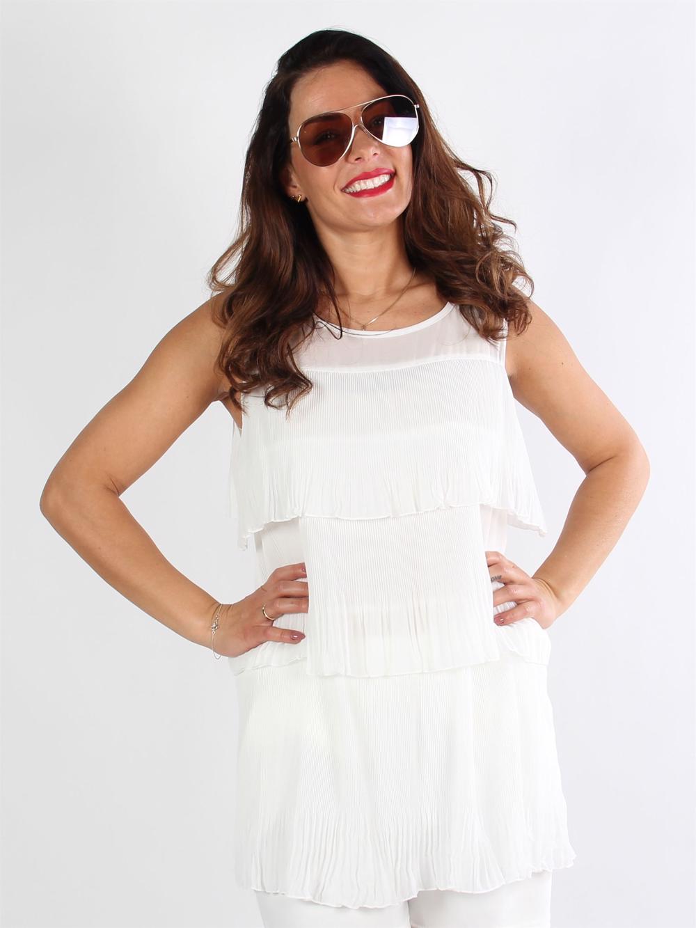 Lagos - Svart blus med plissering i lager på lager